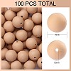 100Pcs Silicone Beads Round Rubber Bead 15MM Loose Spacer Beads for DIY Supplies Jewelry Keychain Making JX445A-1