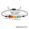 Gemstone Rainbow Heart Beaded Black Cord Adjustable Bracelet for Women YA9246-2-5