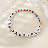 Plastic Madam President Letter Beaded Stretch Bracelets GS9049-3