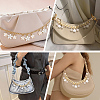 2Pcs Alloy Enamel White Flower Pendant Aluminum Curb Chain Bag Decorative Chains HJEW-BBC0001-36-5