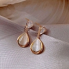 Cat Eye & Alloy Dangle Earrings for Women WG80053-08-1