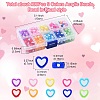 400Pcs 9 Colors Heart Acrylic Beads TACR-YW0001-94-3