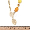 304 Stainless Steel Leaf Pendant Necklaces NJEW-JN06038-4