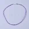 Natural Amethyst Beaded Necklaces NJEW-K114-B-A21-1
