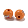 Printed Wood European Beads WOOD-L020-D18-2
