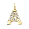 Brass Micro Pave Clear Cubic Zirconia Pendants KK-I476-01G-A-1