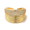 Brass Micro Pave Cubic Zirconia Open Cuff Rings for Women RJEW-G325-01E-G-2