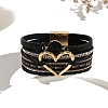 Braided PU Leather Crod Multi-strand Bracelet PW-WGFB988-02-1