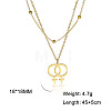 304 Stainless Steel Pendant Double Layer Necklaces WG77B0B-02-2