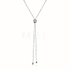 Fashionable S925 Silver Round Bead Lariat Necklace XX9369-2-1