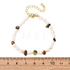 Natural Tiger Eye Chip and Rice Natural Pearl Beaded Bracelets GG-CBA3297-13G-H-5