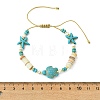Adjustable Mixed Gemstone Beaded Braided Nylon Thread Anklets for Women Men AJEW-AN00844-5