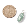 Natural Mixed Stone Copper Wire Wrapped Pointed Pendants PALLOY-JF02677-02-3