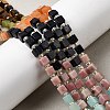 Synthetic Blue Goldstone & Natural Tiger Eye & Red Aventurine & Rhodonite & Dyed White Jade & Chinese Southern Jade Beads Strands G-H333-03C-1