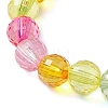 7.5mm Faceted Round Transparent Acrylic Beaded Stretch Bracelets BJEW-JB10249-02-3