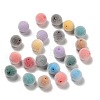Flocky Opaque Acrylic Beads OACR-I026-01C-1