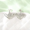 Brass Micro Pave Clear Cubic Zirconia Stud Earrings EJEW-D351-10P-5