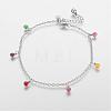 304 Stainless Steel Charm Anklets AJEW-E032-01-2