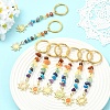 8Pcs 4 Styles Alloy Cat Eye Sun Pendant with Gemstone Chip Keychains KEYC-YW00252-4