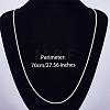 Rhodium Plated 925 Sterling Silver Thin Dainty Link Chain Necklace for Women Men JN1096B-06-2