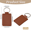 CutHollow 12Pcs Rectangle Imitation Leather Pendant Keychain KEYC-CL0001-11C-2