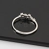 Constellations Rhodium Plated 925 Sterling Silver Micro Pave Clear Cubic Zirconia Adjustable Rings for Women RJEW-P130-01P-E-3