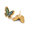 Rack Plating Butterfly Brass Stud Earrings EJEW-N055-55G-2