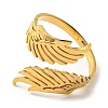 304 Stainless Steel Double Wing Open Cuff Ring RJEW-F149-01G-2