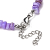 Dyed Natural Freshwater Shell Nuggets Beaded Anklets AJEW-AN00746-03-5