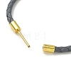 3MM Braided Round Imitation Leather Cord Bracelet Making MAK-S075-01G-4