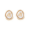 Zinc Alloy & Acrylic Pearl Stud Earrings WGAB762-02-1