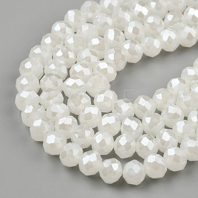 Electroplate Glass Beads Strands X-EGLA-A034-J8mm-A01-1