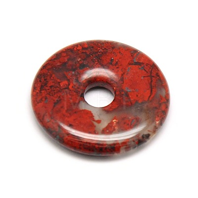 Donut/Pi Disc Natural Gemstone Pendants G-L234-30mm-03-1