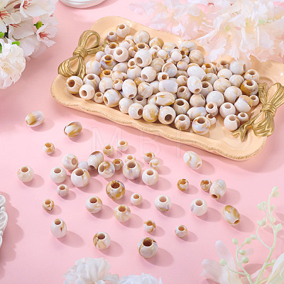 200Pcs Opaque Acrylic European Beads OACR-TA0004-71-1