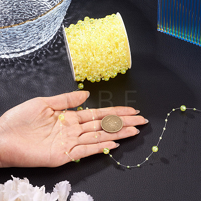 Acrylic Round Beaded Link Chains DIY-MB0007-001F-1