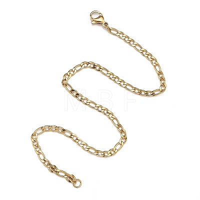 Ion Plating(IP) 304 Stainless Steel Figaro Chain Bracelets BJEW-L634-04A-G-1