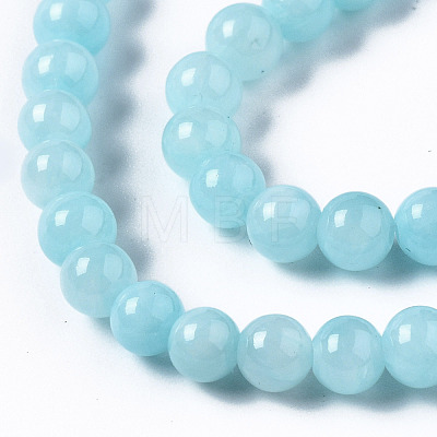 Natural Dyed Yellow Jade Gemstone Bead Strands G-R271-4mm-Y04-1