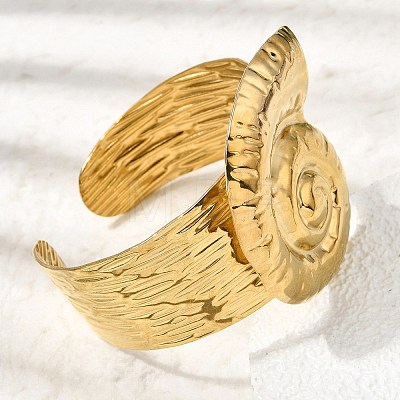 Hammered 304 Stainless Steel Cuff Bangles for Women BJEW-Z177-01G-05-1