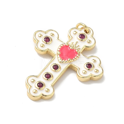 Brass Micro Pave Cubic Zirconia Pendants KK-Z153-19G-1