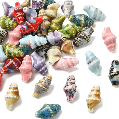 40Pcs 10 Colors Handmade Porcelain Beads PORC-CJ0001-42-1