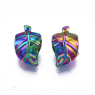 Rack Plating Rainbow Color Alloy European Beads X-PALLOY-S180-351-1