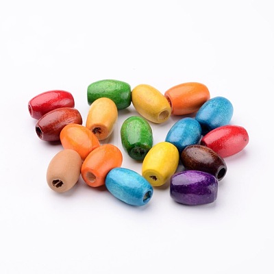 Mixed Oval Natural Wooden Beads X-WOOD-W02KR-8x12mm-1