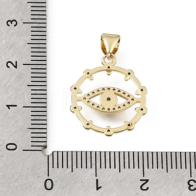 Brass Micro Pave Green Cubic Zirconia Pendants CU-E002-16G-1