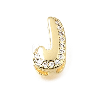 Brass Micro Pave Clear Cubic Zirconia Initial Spacer Bars KK-E802-34G-J-1