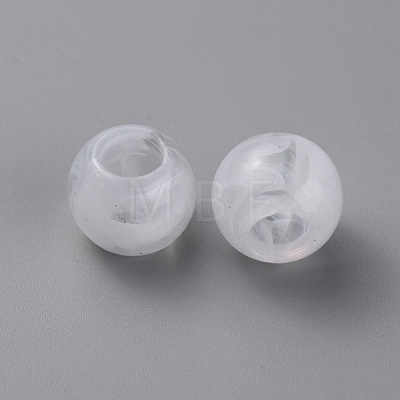Acrylic European Beads OACR-WH0028-18B-1