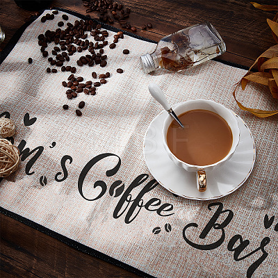 Coffee Theme Cotton and Linen Cup Mats AJEW-WH0201-012-1