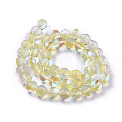 Synthetic Moonstone Beads Strands G-F143-6mm-13-1