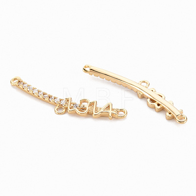 Brass Micro Pave Clear Cubic Zirconia Chandelier Component Links Connectors KK-N231-246-NF-1