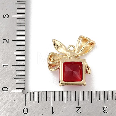 Christmas Theme Brass Rhinestone Pendants KK-Z065-09G-01-1