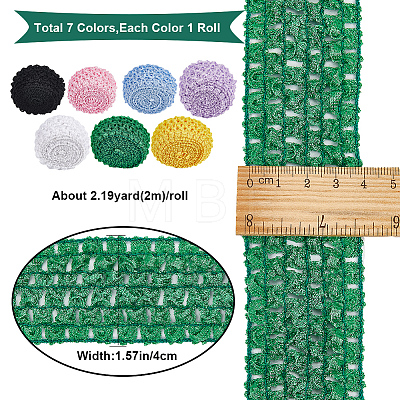 Gorgecraft 7 Bundles 7 Colors  Elastic Crochet Headband Ribbon WCOR-GF0001-01-1